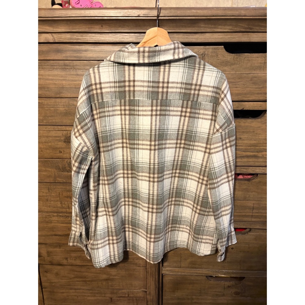 Jodifl Plaid Shacket Oversized Flannel Button Down Jacket Womens M - Picture 9 of 9